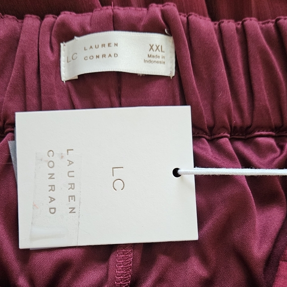NWT LC Lauren Conrad Silky Burgundy Tiered A-Line Midi Skirt Plus Size XXL 1219 - Picture 10 of 14